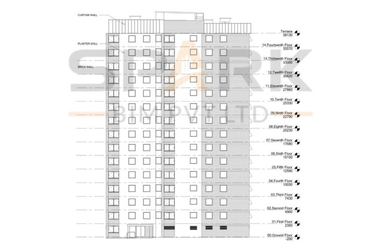 CAD to BIM Conversion for a Multistory Building-4