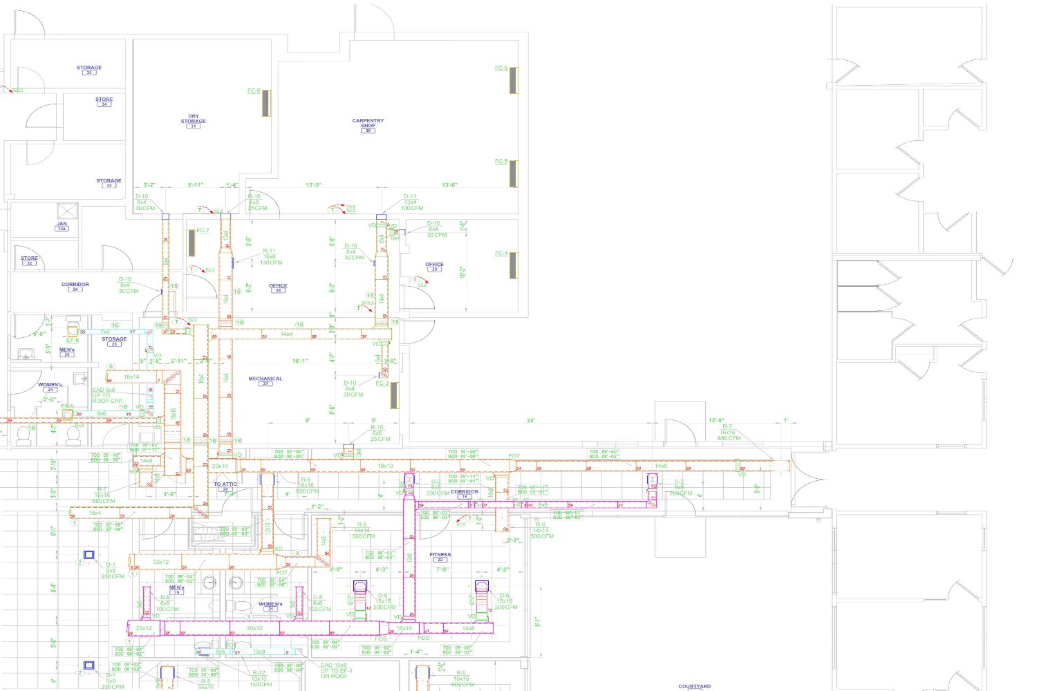 HVAC Duct Layout Drawing Services